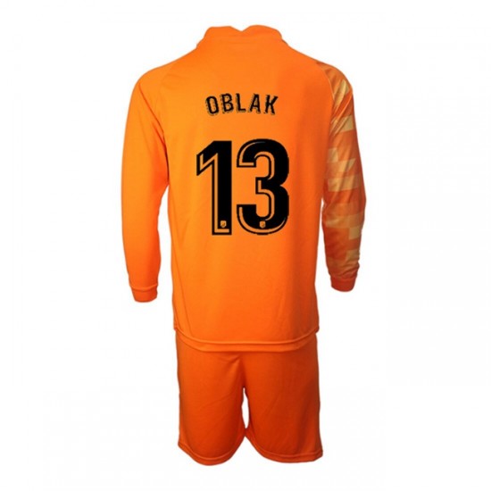 Camisola Atlético Madrid Guarda-redes Jan Oblak 13 Criança Equipamento Primeiro 2021-2022 Manga Comprida